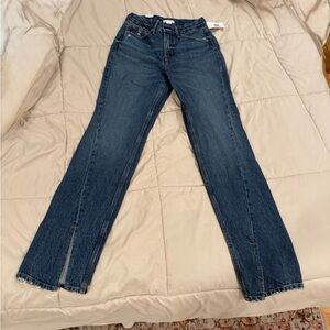 Good American Dark Blue Straight Leg Jeans